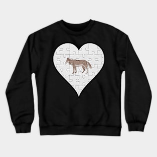 Jigsaw  Wolf Heart Design - Wild Animal Wolf Crewneck Sweatshirt